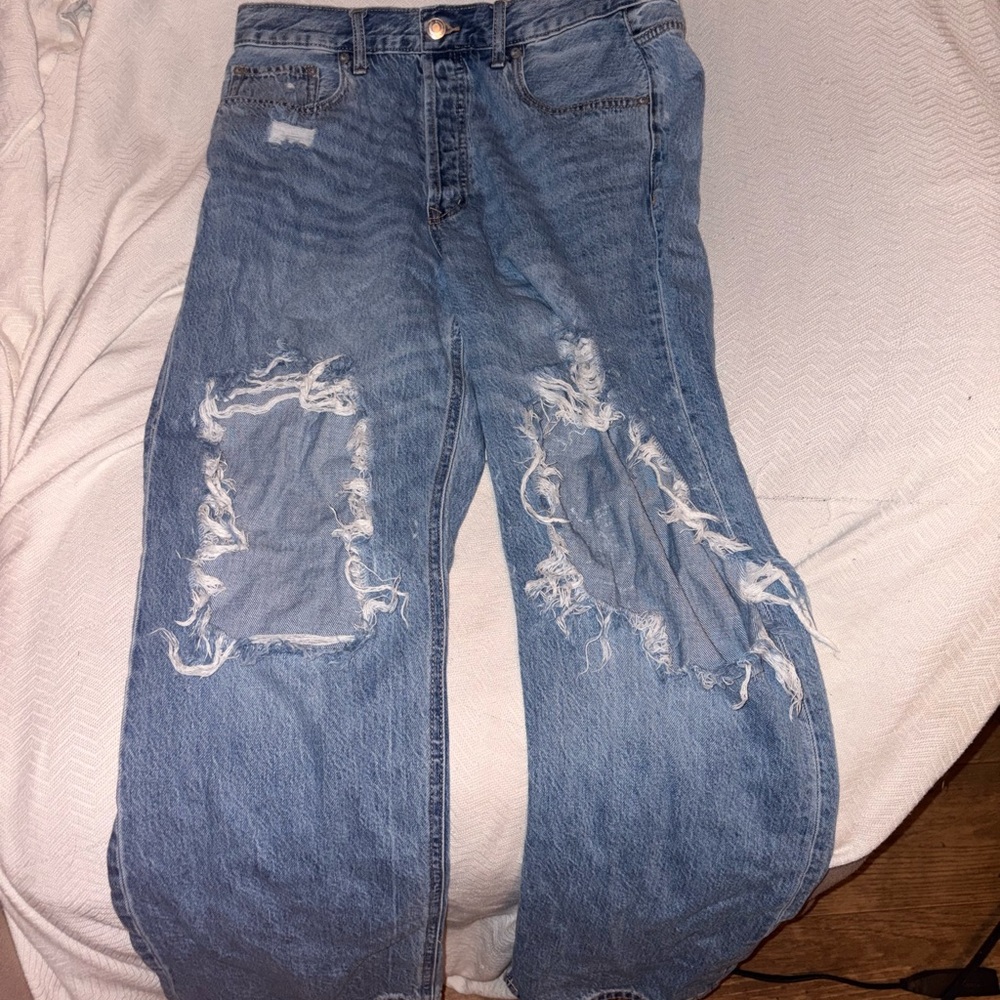 Aeropostale High Rise Distressed Blue Jeans